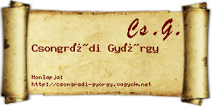 Csongrádi György névjegykártya