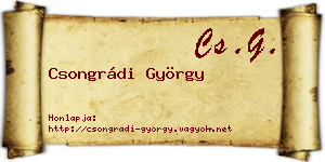 Csongrádi György névjegykártya